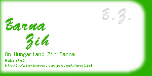 barna zih business card